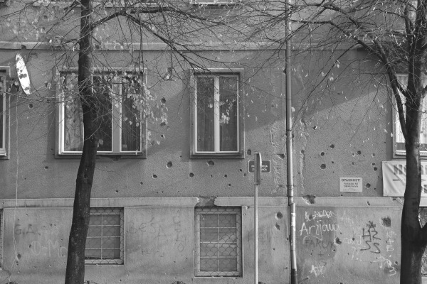 Evidence of shelling Sarajevo